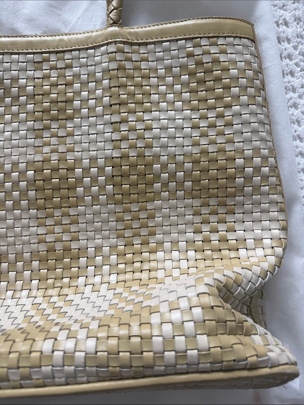 Bembien Tote Bag In Tan And Cream View 6